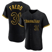 Alex Faedo Men's Tampa Bay Rays Snake Skin City Jersey - Black Authentic