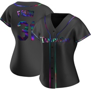 Alex Faedo Women's Tampa Bay Rays Alternate Jersey - Black Holographic Replica
