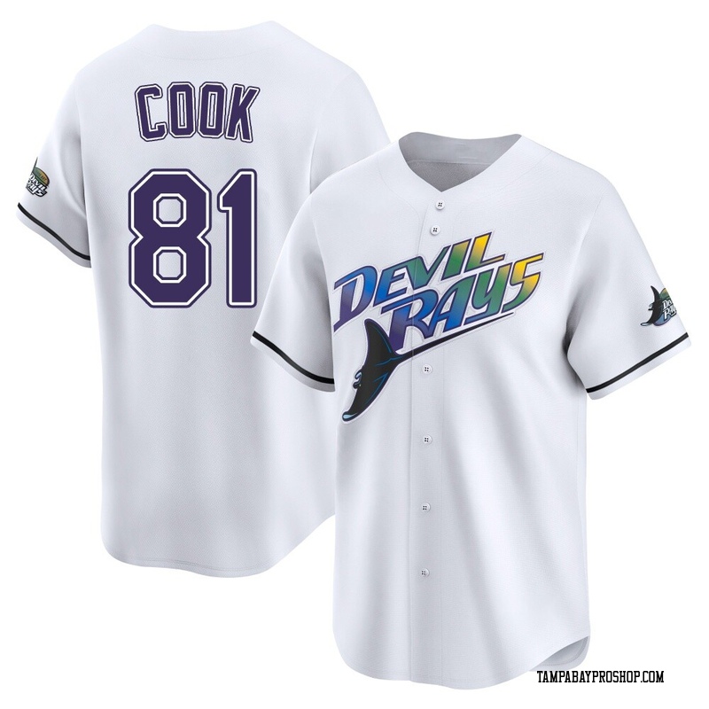 Alexander Cook Men's Tampa Bay Rays Throwback Cooperstown Jersey - White Limited