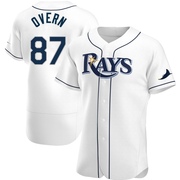Austin Overn Men's Tampa Bay Rays Home Jersey - White Authentic