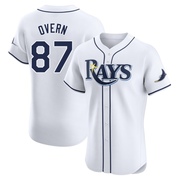 Austin Overn Men's Tampa Bay Rays Home Jersey - White Elite