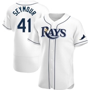 Bob Seymour Men's Tampa Bay Rays Home Jersey - White Authentic