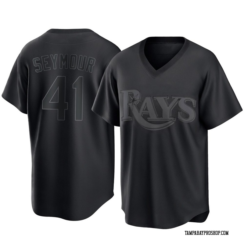 Bob Seymour Men's Tampa Bay Rays Pitch Fashion Jersey - Black Replica