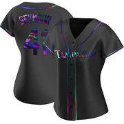 Bob Seymour Women's Tampa Bay Rays Alternate Jersey - Black Holographic Replica