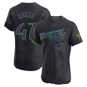 Bryan Baker Men's Tampa Bay Rays 2024 City Connect Jersey - Charcoal Elite