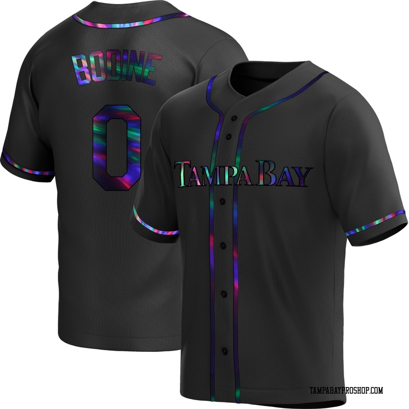 Caden Bodine Men's Tampa Bay Rays Alternate Jersey - Black Holographic Replica