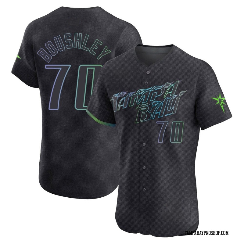 Caleb Boushley Men's Tampa Bay Rays 2024 City Connect Jersey - Charcoal Elite