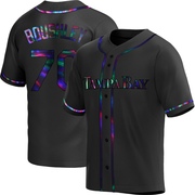 Caleb Boushley Men's Tampa Bay Rays Alternate Jersey - Black Holographic Replica