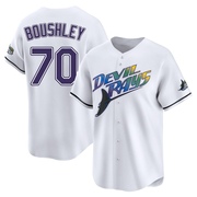Caleb Boushley Men's Tampa Bay Rays Throwback Cooperstown Jersey - White Limited