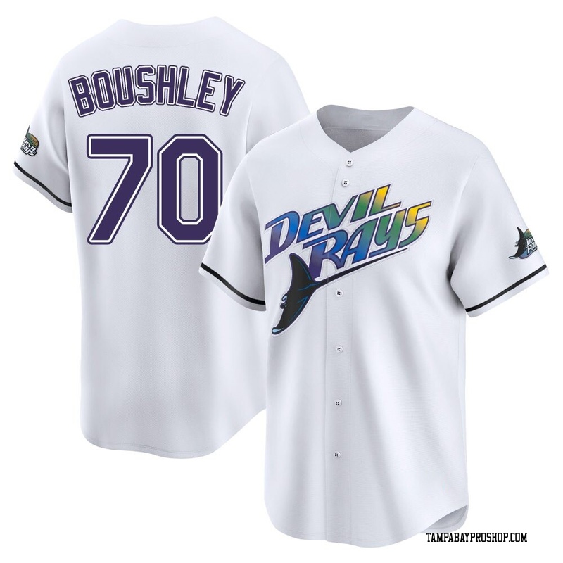 Caleb Boushley Men's Tampa Bay Rays Throwback Cooperstown Jersey - White Limited