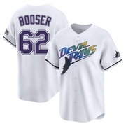 Cam Booser Men's Tampa Bay Rays Throwback Cooperstown Jersey - White Limited