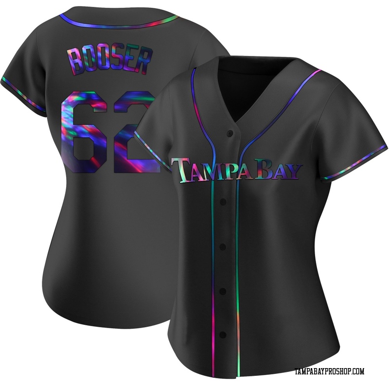 Cam Booser Women's Tampa Bay Rays Alternate Jersey - Black Holographic Replica