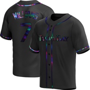 Carson Williams Men's Tampa Bay Rays Alternate Jersey - Black Holographic Replica