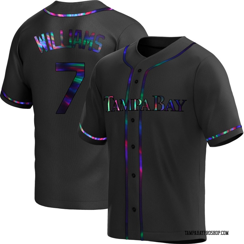 Carson Williams Men's Tampa Bay Rays Alternate Jersey - Black Holographic Replica