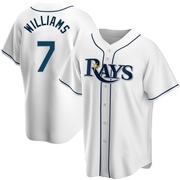 Carson Williams Men's Tampa Bay Rays Home Jersey - White Replica