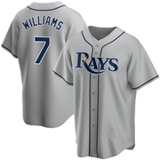 Carson Williams Men's Tampa Bay Rays Road Jersey - Gray Replica