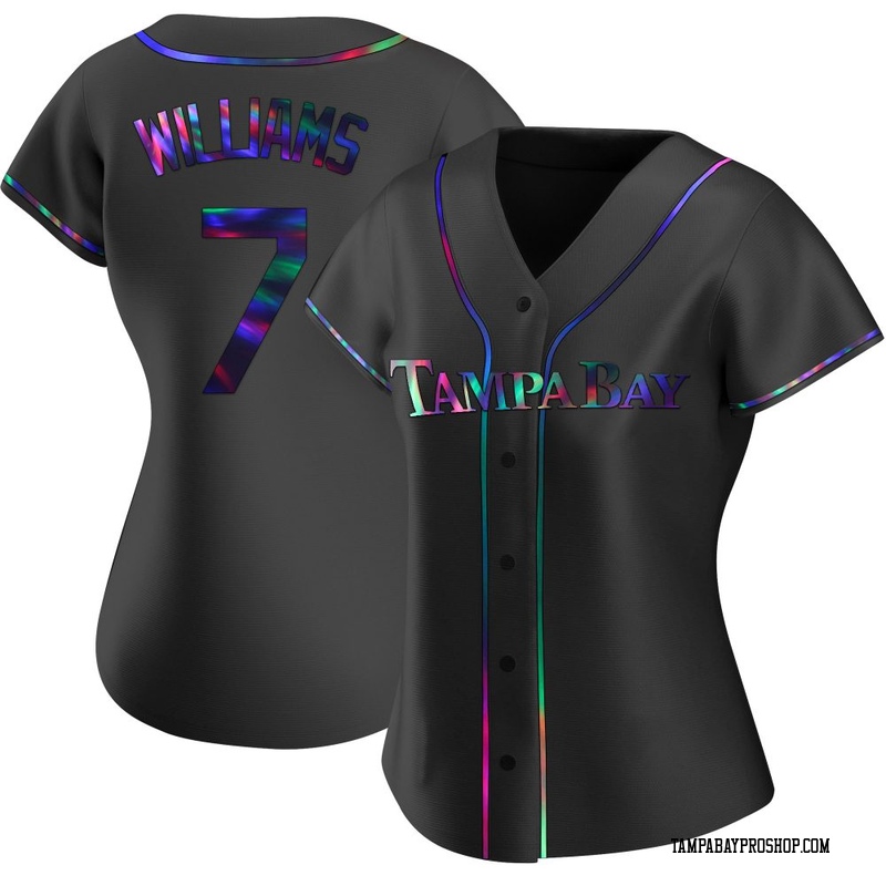 Carson Williams Women's Tampa Bay Rays Alternate Jersey - Black Holographic Replica