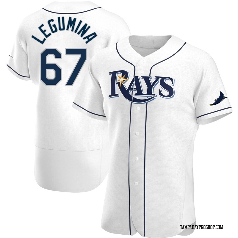 Casey Legumina Men's Tampa Bay Rays Home Jersey - White Authentic