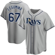 Casey Legumina Men's Tampa Bay Rays Road Jersey - Gray Replica