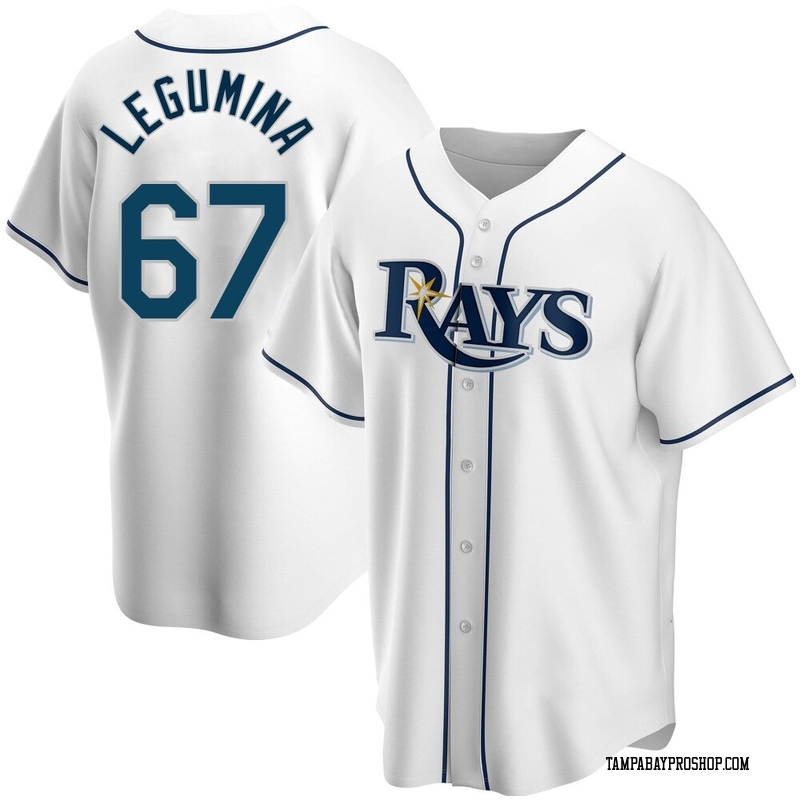 Casey Legumina Youth Tampa Bay Rays Home Jersey - White Replica