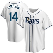 Chandler Simpson Men's Tampa Bay Rays Home Jersey - White Replica