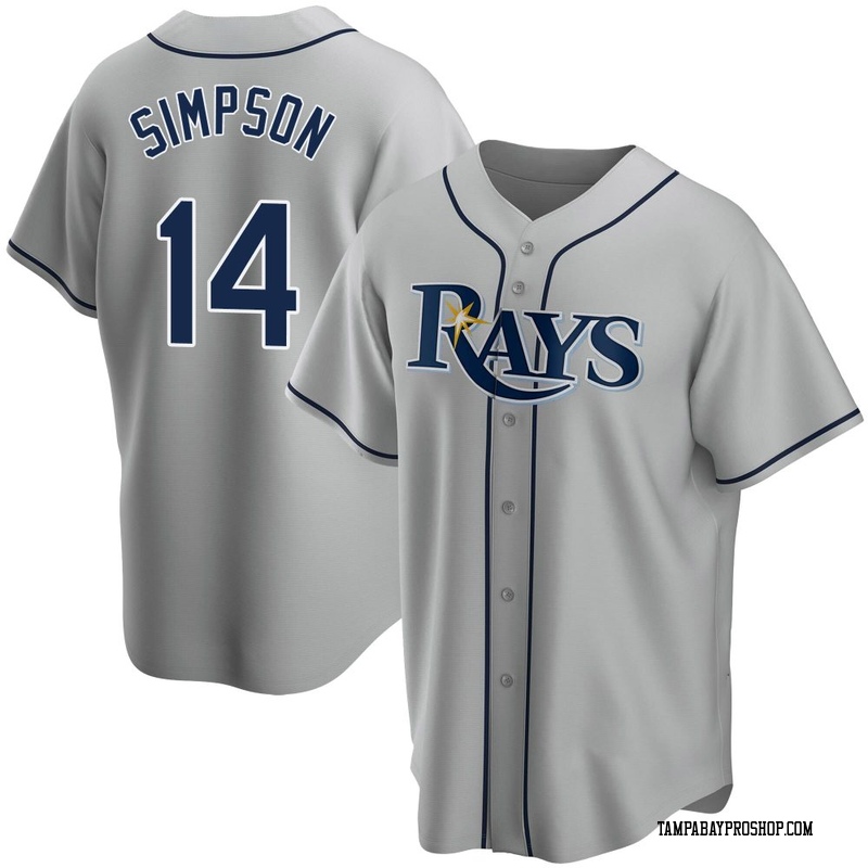 Chandler Simpson Men's Tampa Bay Rays Road Jersey - Gray Replica
