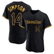 Chandler Simpson Men's Tampa Bay Rays Snake Skin City Jersey - Black Authentic