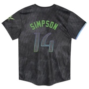 Chandler Simpson Toddler Tampa Bay Rays 2024 City Connect Jersey - Charcoal Limited