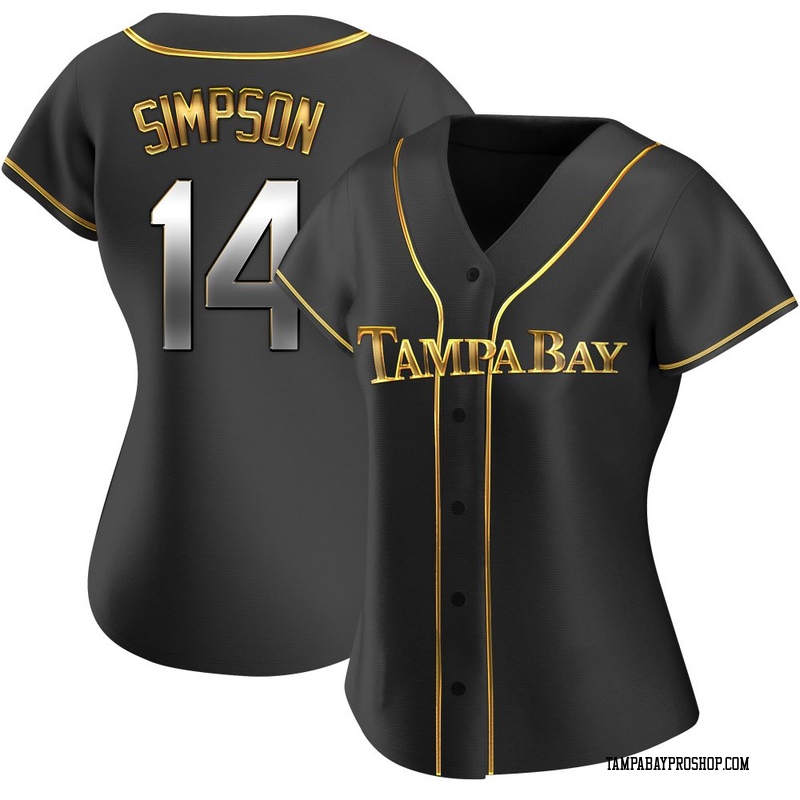 Chandler Simpson Women's Tampa Bay Rays Alternate Jersey - Black Golden Replica