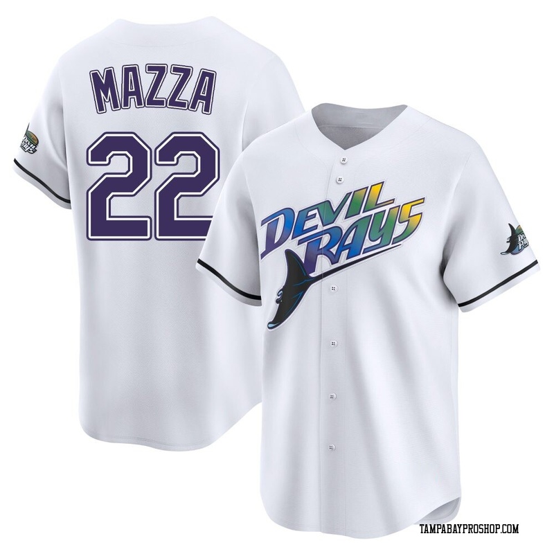 Chris Mazza Men's Tampa Bay Rays Throwback Cooperstown Jersey - White Limited