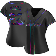 Chris Mazza Women's Tampa Bay Rays Alternate Jersey - Black Holographic Replica