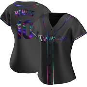 Coco Montes Women's Tampa Bay Rays Alternate Jersey - Black Holographic Replica