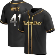 Colby White Men's Tampa Bay Rays Alternate Jersey - Black Golden Replica