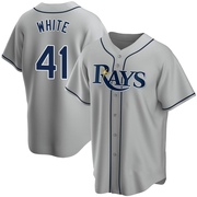 Colby White Men's Tampa Bay Rays Road Jersey - Gray Replica