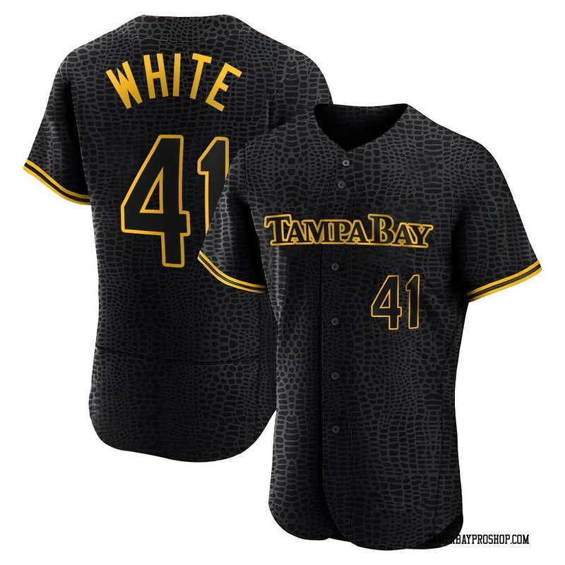 Colby White Men's Tampa Bay Rays Snake Skin City Jersey - Black Authentic