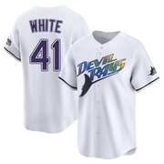 Colby White Men's Tampa Bay Rays Throwback Cooperstown Jersey - White Limited
