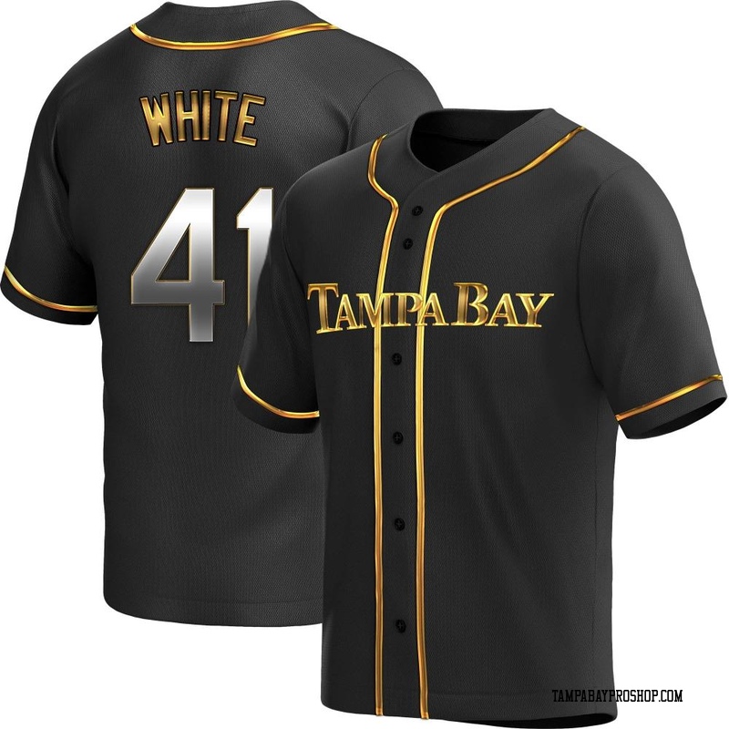 Colby White Youth Tampa Bay Rays Alternate Jersey - Black Golden Replica