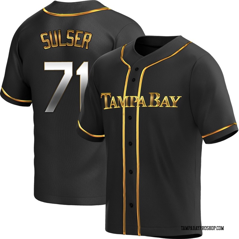 Cole Sulser Men's Tampa Bay Rays Alternate Jersey - Black Golden Replica
