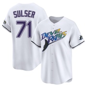 Cole Sulser Youth Tampa Bay Rays Throwback Cooperstown Jersey - White Limited