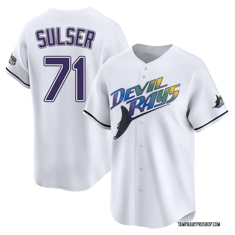 Cole Sulser Youth Tampa Bay Rays Throwback Cooperstown Jersey - White Limited
