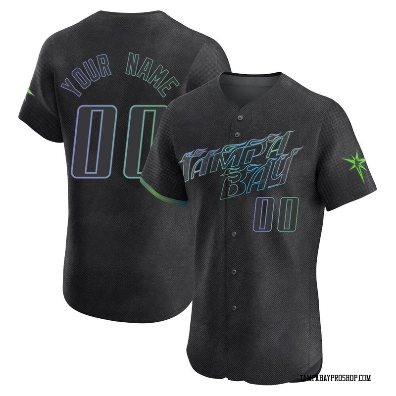 Custom Men's Tampa Bay Rays 2024 City Connect Jersey - Charcoal Elite