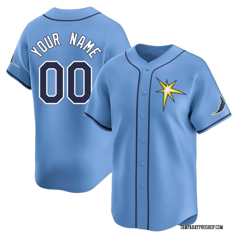 Custom Men's Tampa Bay Rays Alternate Jersey - Light Blue Limited