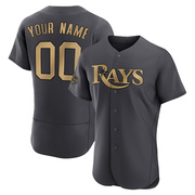 Custom Men's Tampa Bay Rays Authentic 2022 All-Star Jersey - Charcoal Game