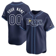 Custom Men's Tampa Bay Rays Away Jersey - Navy Limited