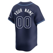 Custom Men's Tampa Bay Rays Away Jersey - Navy Limited
