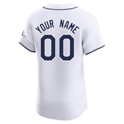 Custom Men's Tampa Bay Rays Home Jersey - White Elite