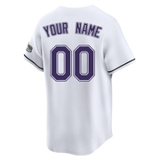 Custom Men's Tampa Bay Rays Throwback Cooperstown Jersey - White Limited