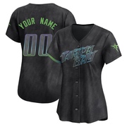 Custom Women's Tampa Bay Rays 2024 City Connect Jersey - Charcoal Limited