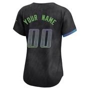 Custom Women's Tampa Bay Rays 2024 City Connect Jersey - Charcoal Limited