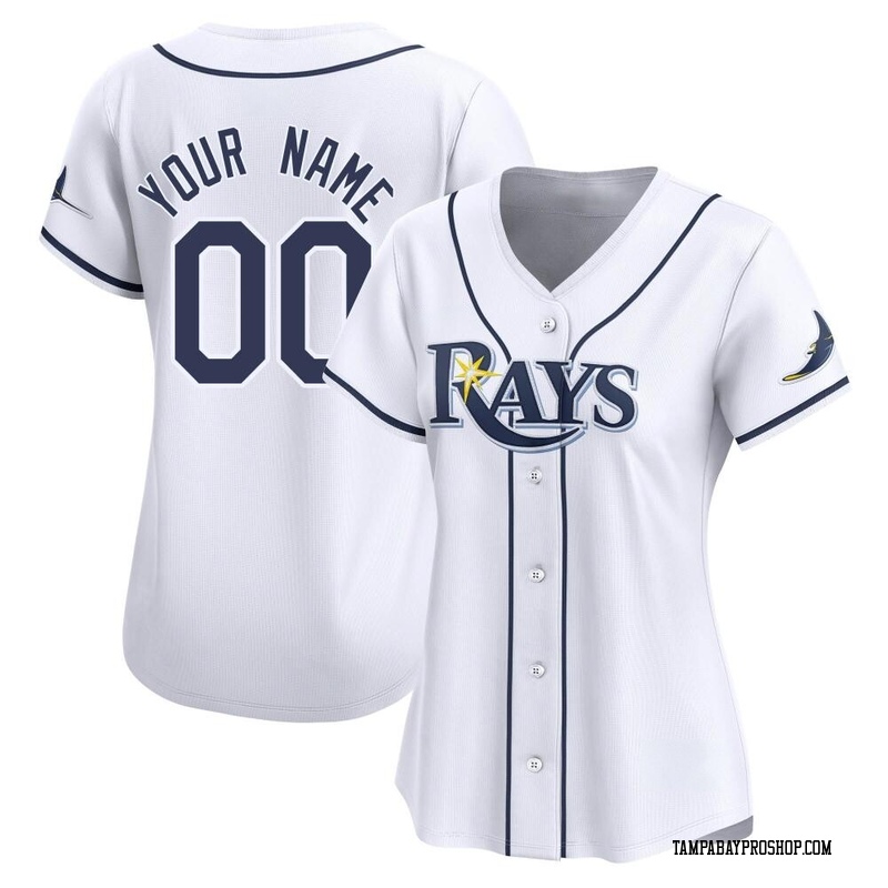 Custom Women's Tampa Bay Rays Home Jersey - White Limited
